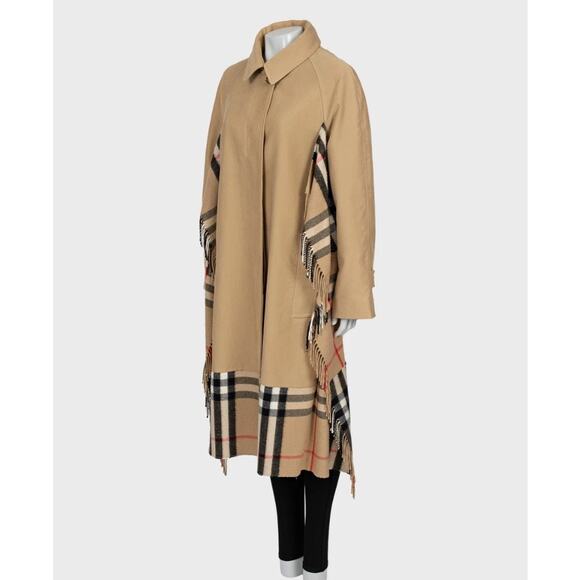 Burberry Beige Check-Trim Cotton Coat – Size UK10 / M - Picture 2 of 6